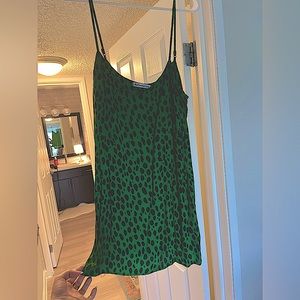 reformation green snake mini dress